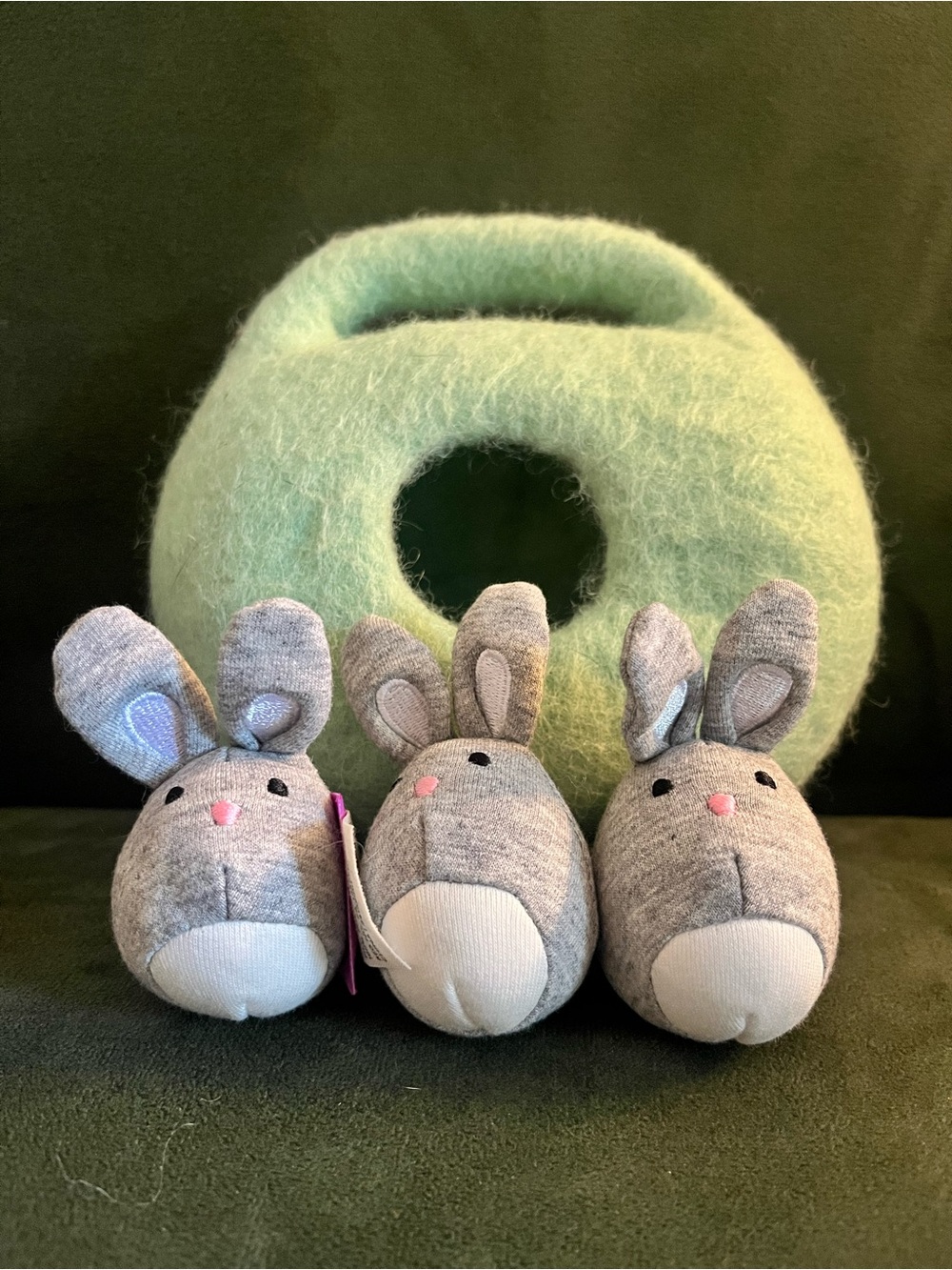 LOVEVERY - Bunnies in a Felt Burrow - Months 13, 14, 15+ The Babbler Play Kit